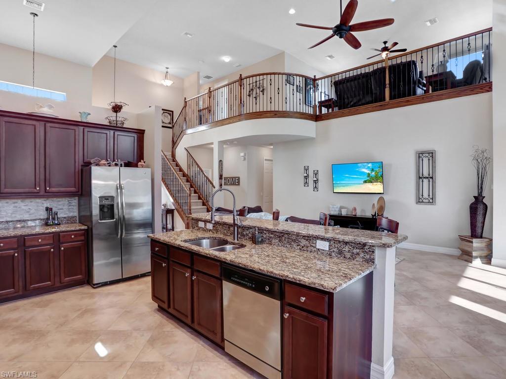 Located in the gated community of Botanica Lakes, you will find this pristine 4-bedroom 3-bathroom 2,791 SQFT pool home. The home features two new AC units and pool heater. New hurricane impact window going in master bedroom and sliding door in June/July. The home is equipped with accordion style hurricane panels for maximum protection. There’s also a spacious upstairs loft overlooking the great room below that offers endless opportunity to be used as office space or a second family room. The master bedroom is spacious, and the bathroom features a separate shower, soaking tub, and dual sinks. This community provides you with countless amenities including lawn care, resort style pool and children's water park, a fitness center, tennis courts & the list continues. Located near I-75 allowing easy access to Gulf Coast Town Center for shopping, dining, & movies.