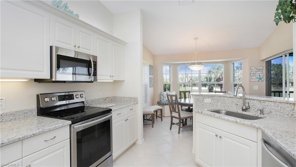 Stunning 3-Bedroom + Den, 2-Bath Home in Pinnacle at The Strand!

Welcome to this beautifully updated TURNKEY second-floor unit in the highly sought-after Pinnacle at The Strand, offering breathtaking golf course views and an unbeatable location! This spacious 3-bedroom + den, 2-bath home features an open and airy floor plan with high ceilings, tile flooring, and abundant natural light throughout.

The gourmet kitchen is a chef’s dream, boasting granite countertops, stainless steel appliances, and a charming breakfast nook with bench seating. The primary suite offers private lanai access, a luxurious en-suite with dual sinks, and a walk-in shower. A large den/flex space provides versatility for an office, media room, or additional guest space.

Enjoy the expansive screened lanai, complete with electric storm shutters, perfect for relaxing while taking in the serene golf course views. Additional conveniences include in-unit laundry and ample storage.

Located just steps from the community pool and clubhouse, with the back entrance gate providing quick access to Coconut Point Mall, Mercato, beautiful beaches, top-tier entertainment, and only 20 minutes to the airport.

The Strand community offers an array of resort-style amenities, including an Olympic-sized pool, spa, brand-new state-of-the-art fitness center, full-service spa, tennis, pickleball, bocce ball, basketball, and more!

Don't miss your opportunity to own this stunning home in one of Naples' most desirable communities—schedule your private showing today!