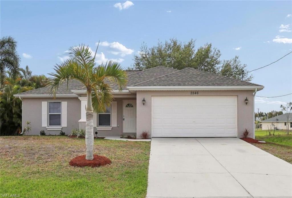 Welcome to this charming 3 Bedroom, 2 Bath Cape Coral home located in a serene neighborhood. This property boasts a spacious open floor plan with a private Den , abundant natural light and modern finishes throughout. The well-equipped kitchen features Granite countertops , New Stainless Steel Refrigerator, Stove and Microwave and ample cabinetry. Enjoy outdoor living with a private backyard, appropriate for relaxation. Conveniently located near shopping, dining, and recreational amenities, this home is a blend of comfort and accessibility. Don't miss the opportunity to make this your new home.