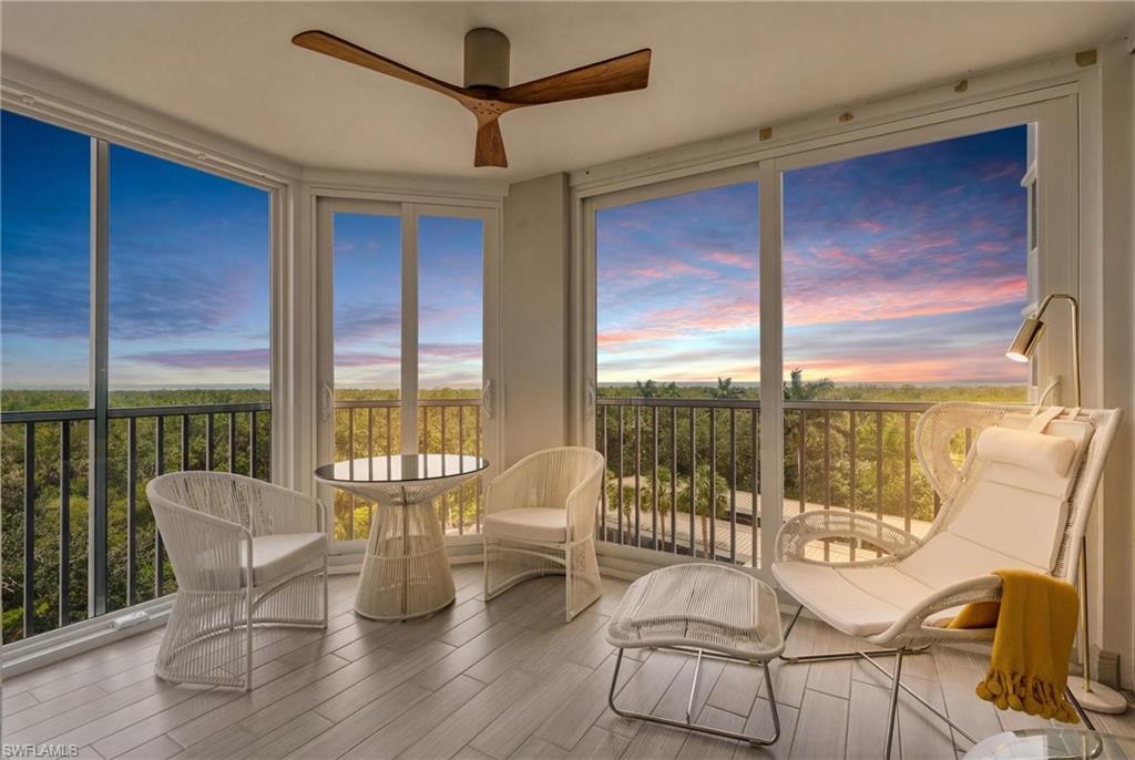 Pictures do not do this view justice! Must be seen in person to appreciate the stunning sunsets and Gulf view! 2015 updates include plank style porcelain tile floors, enclosed portion of the lanai to create a relaxing sunroom, new appliances, built in cabinetry, beautiful marble countertops, spectacular soaking tub, impact glass on all windows and sliders, gold finish fixtures in the kitchen and both bathrooms, too many to list! This 2 bedroom home is immaculate and designed for luxury living. Coastal colors throughout, with sand tone finishes. The formal dining room was created by removing “den” doors, to add to your entertaining needs. Pelican Bay is a most sought after community, featuring two private beach club restaurants, an incredible amenities center, trams to the beach clubs, tennis, golf, every activity you can imagine, including brand new pickleball courts with a visiting food truck. St. Lucia offers even more, with a newly remodeled community room, which is also available to rent for your private gatherings, as well as two private guest suites available to owner guests for a very nominal fee. There's also a well appointed exercise room, smaller gathering room, and a library, so it's a guarantee that you will always be active. St. Lucia also has an incredibly large pool, a spa/hot tub, and newly remodeled pool bathrooms. To make beach access even easier, a  pedestrian gate on St. Lucia property brings you directly to the tram pickup station next door to transport you to the beach! The incredible SW Florida tropical lifestyle awaits at St. Lucia in Pelican Bay!