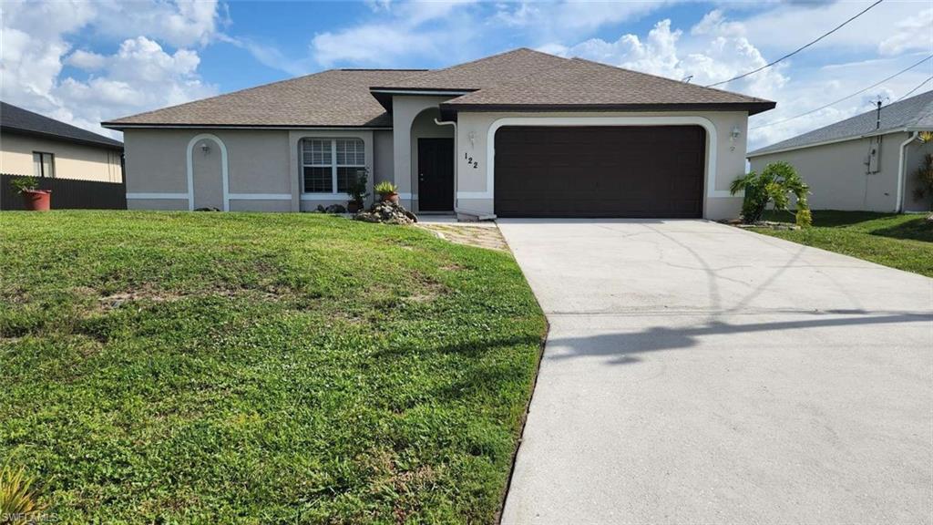 LOCATION! LOCATION! Why wait for a new home to be built? Come to this ready move-in, like-new, tested/trouble-free home.

Spacious 4Bd/2Ba with MEDIA ROOM/HOME OFFICE.

NEW ROOF • NEW AC • NEW PAINT • NEW WELL PUMP • NEW HOT WATER HEATER • NEW APPLIANCES • NEW GARAGE DOOR OPENER • ALL TILE FLOOR throughout.

Bright open-concept layout with a large screened-in patio featuring custom sun shades. Vaulted ceilings. Primary suite with dual walk-in closets. Primary bathroom with double sinks and an extra linen closet. Laundry room hookups. Full hallway-length extra closets.

The garage has its own ductless A/C that can be activated, and the insulated garage door allows the space to be comfortably used as a media room, home office, playroom, hobby room, fitness area, or other flexible living space.

Conveniently located near the Santa Barbara/Pine Island Corridor and close to shopping centers, restaurants, and everyday conveniences.

Welcome home to this spacious move-in ready property. A truly trouble-free and versatile home designed to accommodate a variety of lifestyles and living arrangements. Nothing more to do! Move-In Ready! Come and see for yourself. Appreciate this great value and convenience!