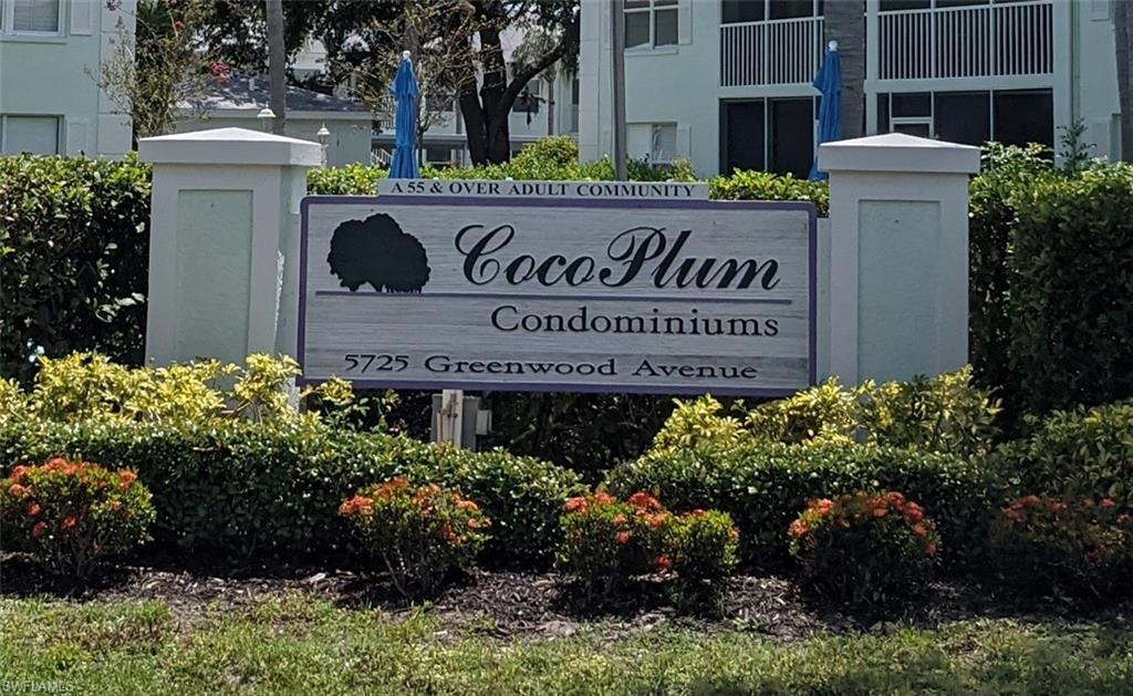 A chance to own a piece of paradise for under $200,000! This lovely 2 bedroom/2 full bathroom 2nd story condo is in the charming 55+ community of CocoPlum Condominiums.  Within 2.1 miles of Warm Mineral Springs Park, access to Sumter Blvd Greenways, close to shopping and 11 miles to Blind Pass Beach.  This well maintained condo has a new roof in 2020, new AC in 2020 , and a dishwasher in 2019.   The screened lanai overlooks the heated pool.  The floor plan is open with vaulted ceiling and plant shelves by the kitchen area.  There is one assigned covered parking space.  And other open parking spaces.