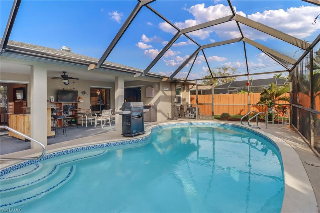 Located in the collier county neighborhood of Bonita Shores sits this charming 3 bedroom, 2 bath pool home. Some recent updates include bathrooms, flooring, pool heater, & a third bedroom. Covered outdoor lanai provides shade and a great extension of the living space. Fenced in back yard is perfect for pets & or children. Neighborhood also offers a community boat ramp & kayak launch at a small annual fee. Close proximity to barefoot beach and several area restaurants. No HOA or rental restrictions.