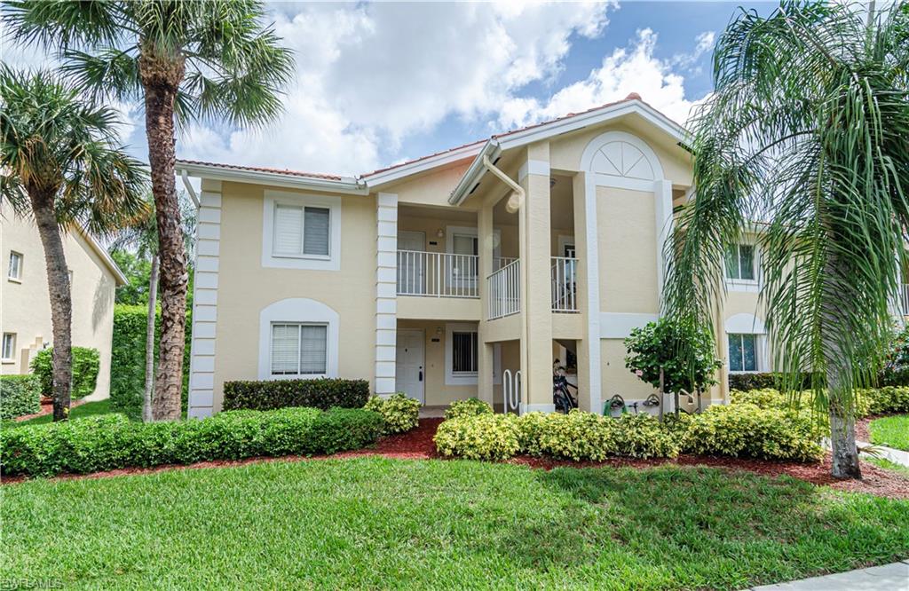 Desirable first floor end-unit available at the Villages at Emerald Lakes. This two bedroom, two bathroom unit offers a nice split bedroom floor plan. New A/C installed 2018, New paint throughout and New carpeting just installed. Excellent location within Emerald Lakes, walk to the community pool or the many restaurants available at the neighboring Fountain Park center. The clubhouse at Emerald Lakes offers residents an additional community pool, tennis courts, exercise room, library, billiards, bocce & basketball court, and a fishing pier. Emerald Lakes is a friendly community in North Naples with A-rated schools, close proximity to Vanderbilt Beach & Mercato, and low fees. Amazing value and ready for your personal touch.