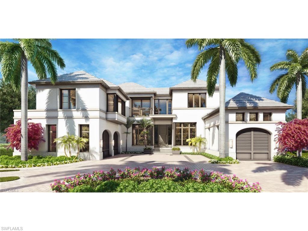 This two-story, waterfront grand estate showcases water views with floor-to-ceiling windows, bay windows in the master suite and sliding glass doors that open to outdoor gathering areas. Overlooking Cutlass Cove toward the southernmost point of scenic Gordon Drive in Port Royal, two reflecting pools with mosaic-tiled spillovers flank each side of the stairway to the linear pool and spa. Fully furnished by Romanza Interior Design, the residence offers a study, formal dining room, elevator and floating staircase. A loft, lounge, morning kitchen and two guest suites are located on the second floor. A V.I.P. suite is designed as a second master suite, with covered terrace overlooking the pool, and a guest apartment above the two-car garage offers a private retreat. The home offers a private boat dock with access to the Gulf of Mexico through nearby Gordon Pass, and includes membership eligibility in the exclusive Port Royal Club and Cutlass Cove Beach Club