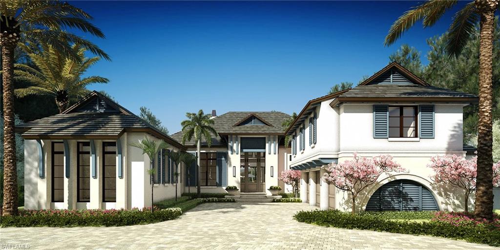The Pirate’s Rum. Port Royal's captivating waterfront entry designed by John Cooney is unquestionably the best value on the market. Coveted sunset western exposure views, enchanting curb appeal with richly colored flora and fauna and a spacious outdoor living area make this timeless West Indies retreat perfect for relaxing and entertaining. This 5 bed+den, 7 bath boasts rare one floor living accentuated by an open floor plan and soaring ceilings has been masterfully completed by the Lisa Kahn Design Group. DuChateau hardwood floors, hand selected marbles and stones and more highlight this generational property. The 1st floor master wing includes oversized custom his and her closets, a luxurious spa like bathroom, and great views overlooking the pool and Hidden Bay. Two additional first floor bedrooms span the east side of the home to create an intimate and easy lifestyle. The outdoor celebration area includes a full kitchen and bath, infinity edge pool and spa with fire pits and custom dock for awesome living. Sunset views at an unbeatable price make this a pre-construction opportunity unmatched in Naples. Spring 2018 completion. Immediate Port Royal club eligibility.