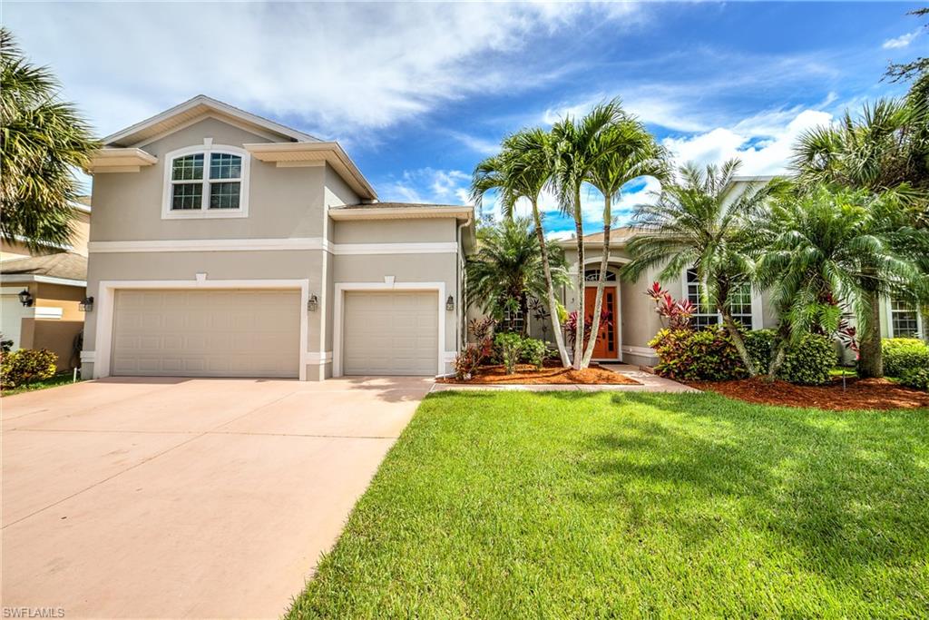 No City Taxes! No Flood Insurance! INCREDIBLY low HOA! Immediately off I75 and mere minutes to RSW airport. This hidden gem community of Danforth Lakes is right around the corner from both the Red Sox and Twins stadiums, as well as the new Whole Foods Plaza. With a newer exterior paint job that pops and AC replaced in 2016, this well maintained 4 bed 3 bath split floor plan home has it all!A sprawling open concept main living area, soaring ceilings, a separate den, a guest SUITE and even a second floor bonus room with an impact window! No need for anyone to climb any ladders! Backed up to a natural preserve you can enjoy your Florida style living...cooling off in your pool or relaxing in your hot tub with no bugs to bother you under your pool cage! Besides having direct access to your pool, your huge Master Suite has a soak tub and separate shower as well as dual sinks and large walk in closet! No lack of room here! Likewise with your kitchen!With A bar top, island, Copious cabinet space and substantial pantry there's no running out of space...And don't forget that EXTRA SPACE in your 3 car garage either! Don't wait, schedule your showing today!