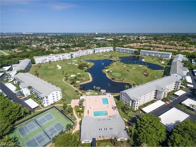 If you aren't living in Golfview Golf & Racquet Club you need to ask yourself this: Why not? 2BR 2BA 2nd Floor Condo in the preferred and coveted Sawgrass Building has low HOA fees and no extra green fees. This means you can enjoy living the country club lifestyle without the high cost. The extra large lanai (only a few buildings in Golfview offer this) has electric sun shades* that quietly retreat in the header above so you can view the entire course spanning across the 2nd fairway while you enjoy dining, reading or relaxing al fresco. Property has updates including tile throughout except where carpet is in bedrooms, granite counter tops in the kitchen. Newer appliances. Building, railings, doors, walkways, and lanais are newly painted. This beauty is ready to move into with it's nice appointments and tasteful decor. Offered turnkey/furnished. The only thing missing is YOU!  Beaches of Sanibel/Captiva/FMB, BBMann PAH, Dining, Shopping and Lakes Park are all close by.