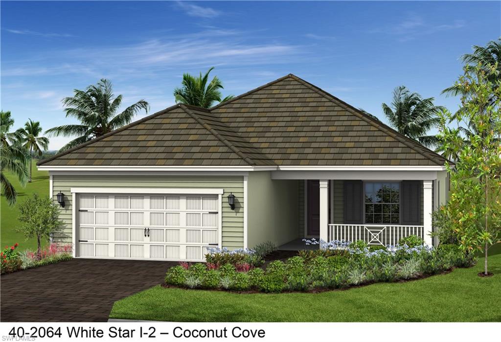 New Home Under Construction by Neal Communities in COCONUT COVE. This WHITE STAR floor plan is a 3 bedroom, den, 2.5 bath, 2 car garage home. UPGRADES THROUGHOUT! Gourmet kitchen package, QUARTZ counters, upgraded cabinets, stainless steel appliances, 8 foot doors throughout, 7x22" plank tile floors in all common areas, and a butler pantry with 2-ft garage ext with a fantastic lake view! Make your appointment to come see it today! Many benefits to living in this wonderful community is enjoying NATURAL GAS, LOW HOA FEES AND NO CDD! This home is built on lot 39.