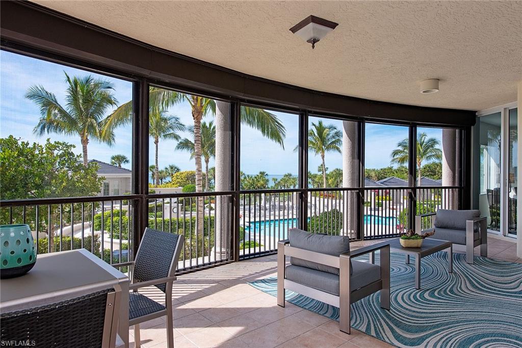 Situated directly on the beach! Remington is among the very finest residential buildings in Naples. Nestled in the exclusive community of Bay Colony, Residence 202 is the largest plan in the 02 tier, capturing spectacular views of the Gulf of Mexico, white sandy beach and lush tropical setting. Newly renovated, the all-new interior decor is light, bright and airy. The unique custom plan encompasses over 3,243 sq. ft. featuring a great room, spectacular island kitchen and morning room all open to an expansive lanai, along with an exceptional master suite including a delightful sitting room and two additional en-suite guest rooms. Just steps away from Bay Colony’s private Beach Club, fine dining with full beach service and the Bay Colony Tennis Club. Tucked in next to the world-renowned Ritz Carlton, residents of the Remington enjoy unique and exclusive privileges with direct access to some of the Five Star Luxury Resort amenities. The guard-gated seaside community of Bay Colony offers the utmost in security and first-class amenities!