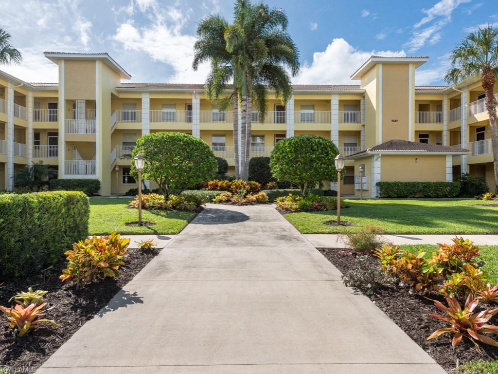 Enjoy low-maintenance country club living in this turnkey furnished top floor residence at Highland Woods Golf and Country Club. This 2 bedroom, 2 bath unit with vaulted ceilings and tiled lanai features a lovely golf course view and southern exposure. Spacious great room floor plan with split bedrooms and newer mechanics.  Highland Woods is a gated community tucked away near the heart of Bonita Springs and offers an 18 hole Gordon Lewis Design golf course, clubhouse with restaurant, renovated fitness center, tennis, bocce and multiple pools.  Close to fine dining and shopping at The Promenade, a short drive to SWFL International Airport and only 6 miles from the white sandy beaches of the Gulf of Mexico!