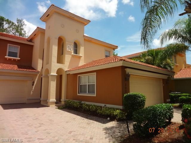 Large floor plan in Portofino! Unit  offers impressive square footage, lots of natural light from windows, high ceilings and room for everything. Tile floors in the main are and carpet in the bedrooms, solid surface counters, wood cabinets, screened lanai, and eat in kitchen with breakfast bar!  The master suite is enormous, with dual sinks, large walk-in closet and separate tub and shower. The lanai faces Portofino's protected preserve area. Why makes Portofino such a popular community? It's Great access to Colonial and Daniels Parkway, bike and jogging paths, the 6 Mile Slough Preserve and the airport. It's an easy bike ride to groceries, dining, Century Link ballpark, and the driving range. Beautifully maintained and landscaping and clubhouse that boasts gym and great pool overlooking the lake and fountain.