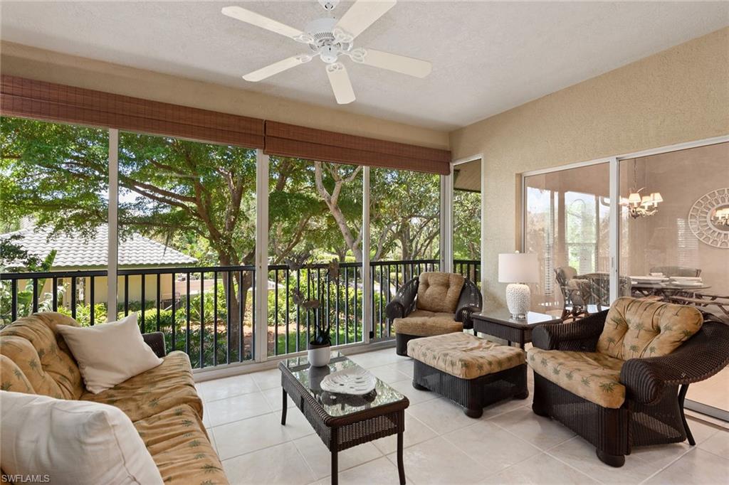 Stunning three-bedroom, two-and-a-half-bath second-story unit in the peaceful setting of Palm Colony at Pelican Landing. This coach home has been impeccably maintained and is offered turnkey with lovely designer touches and neutral decor throughout. This home boasts new stainless steel kitchen appliances, a newly designed master bath, a spacious interior layout and lanai space and an attached one-car garage. Palm Colony has the convenience of its own luxurious private pool, kitchen and grilling areas and a fitness center. The amenities of Pelican Landing include a private beach with boat access, kayak and canoe use, tennis, pickleball, bocce and much more. One of the most sought-after communities in all of Southwest Florida.