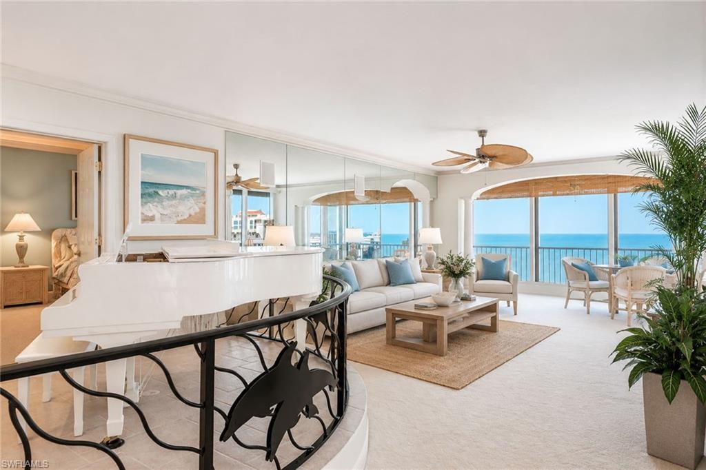 One or more photo(s) has been virtually staged, AI generated or rendered.  Park Plaza #1900 is perched on the 19th floor with stunning views of the Gulf and Venetian Bay! 
This spacious residence captures sunsets over the Gulf and sunrises over Venetian Bay.  Encompassing over 3000 Sq Ft of living area, this spacious residence has a gracious 
layout with expansive living areas and an open balcony that gives a birds eye view of sweeping coastal vistas.  The bedrooms are generously sized with two walk- in closets in
the master bedroom and a large bath with tub and shower.  The laundry room has a utility sink, an air- conditioned storage area and there is another storage area on the same
floor. There are two assigned parking spaces on the ground floor. Park Plaza has recently enhanced its resort-style amenities, including a Gulf Front swimming pool and spa, 
outdoor grilling and bar area, fitness center, tennis and pickle ball courts, rooftop lounge and social room.  Residents enjoy paddleboard and kayak and canoe storage, bike 
Storage and 24-hour front gate and lobby security.  Located in the Heart of Park Shore walking distance to the Village on Venetian Bay, known for its upscale restaurants, boutique
Shops and fun events.  This is an exceptional opportunity to own a premier beachfront residence in one of Naples most beautiful communities Park Shore.