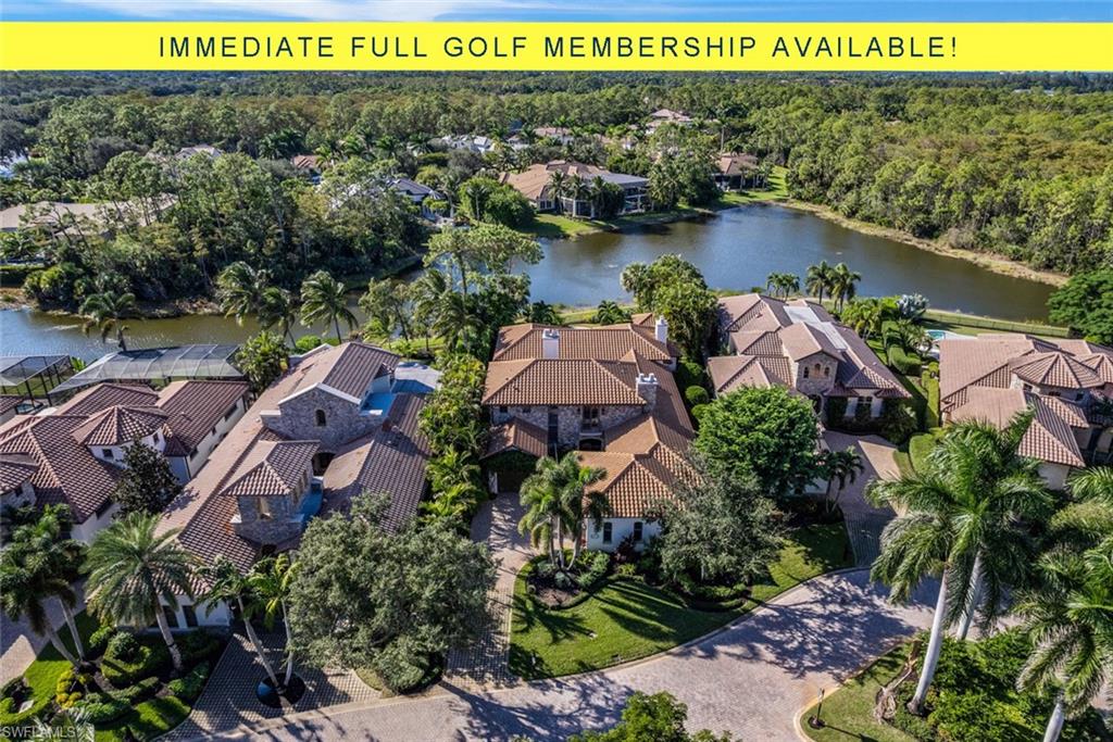 IMMEDIATE GOLF MEMBERSHIP AND AVAILABLE FOR IMMEDIATE OCCUPANCY! New 38million dollar Sports & Lifestyle Club now under construction! This beautifully maintained custom home designed by this original owner, showcases timeless craftsmanship and modern luxury within the prestigious Mediterra Golf & Beach Club. Thoughtfully designed with 4 bedrooms plus office, 5.5 baths, interior courtyard with pocketing doors, and a 3-car garage. This residence is perfectly positioned on a picturesque lakefront homesite with sunny western exposure—ideal for enjoying Naples’ famous sunsets.

The expansive great room design opens seamlessly to an outdoor living area featuring a sparkling pool, spa, detached outdoor kitchen, and covered lanai, creating the perfect setting for entertaining or quiet relaxation. The updated gourmet kitchen is appointed with Sub-Zero and Wolf appliances, custom cabinetry, walk in pantry, and generous workspace for the home chef.

Meticulously cared for and enhanced over the years, notable upgrades include a new roof (2021), impact-rated windows and doors, and a whole-house generator, ensuring comfort and peace of mind year-round.

This exceptional home offers the ultimate Mediterra lifestyle—combining elegant architecture, serene lake views, and access to world-class amenities including two championship Tom Fazio golf courses, private beach club, tennis, pickleball, fitness center, and fine dining.