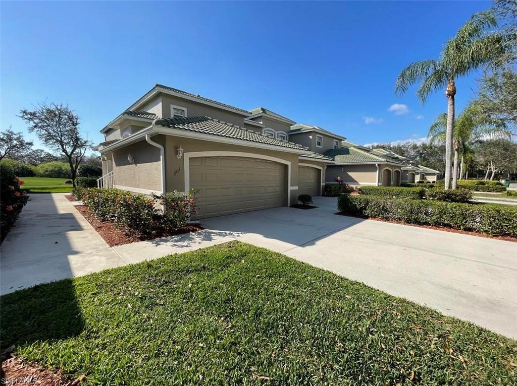 Beautifully maintained, 3 bedroom, 2 bath, second floor coach home with a 2 car garage. Located in Cypress Woods Golf and Country Club. Newley updated Kitchen, Bathrooms, and Flooring throughout the home. Amazing golf course and water views on the 18th fairway in Cypress Woods. Pristine Golf Course, sidewalks throughout the community, with a short walk to the Clubhouse/Restaurant. Cypress Woods is a private, gated bundled golf community located in North Naples. All Owners enjoy a variety of social activities as well as golf, pickleball, bocce ball, resort-style pool with food & beverage service, use of tennis courts and a fully-equipped fitness center. Newly renovated clubhouse, Exercise room, pro shop, putting green, aqua range, formal dining room and wonderful grille room with awesome staff. Only 6 miles to the Beach, close to shopping-Mercato/Waterside Shoppes/5th Ave/Miramar Outlet and RSW airport! Bundled Golf Fees are one of the lowest in SWFL!