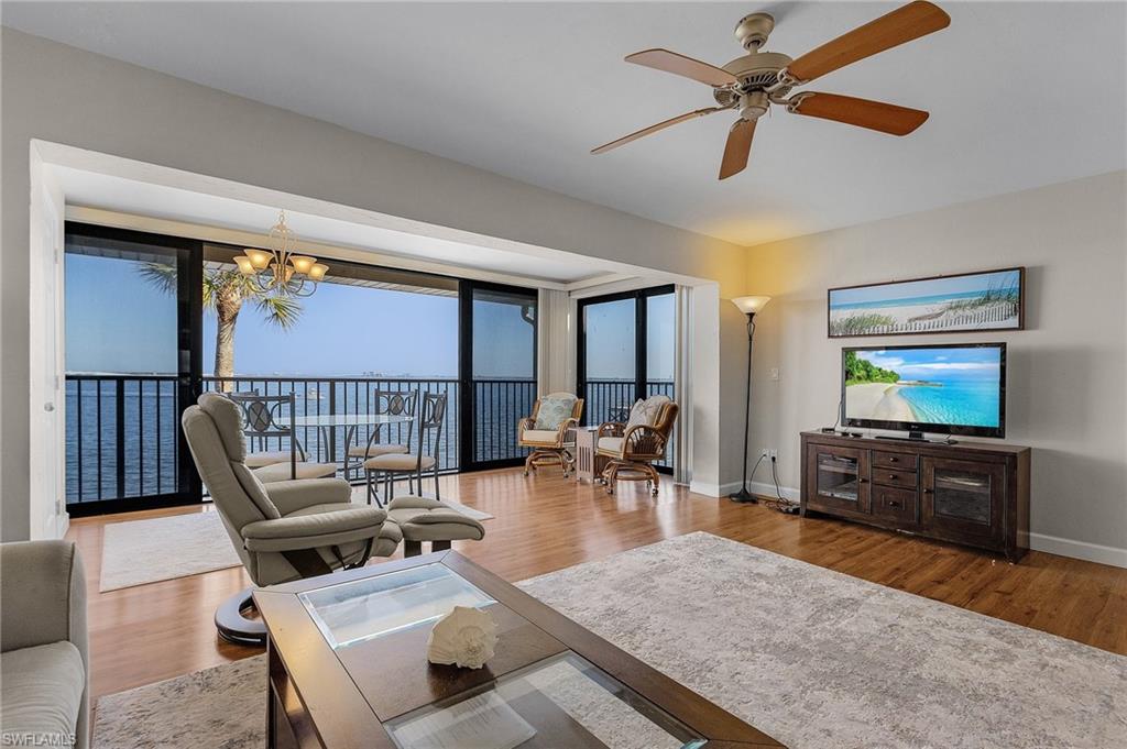 ONE OF THE BEST BUYS ON THE ISLAND!
This exquisite top-floor, corner condo offers breathtaking views of San Carlos Bay and an unbeatable coastal lifestyle. Perfect for boating enthusiasts or anyone who loves being close to the water, this residence combines comfort, convenience, and exceptional amenities.

The kitchen features granite countertops, newer stainless-steel appliances, and a breakfast bar. The open living and dining area boasts vaulted ceilings, creating a bright and airy atmosphere. Offered fully furnished, the condo also provides peace of mind with impact-resistant windows and sliders throughout.

Mariner Pointe offers outstanding community amenities, including two sparkling pools, tennis courts, pickleball, shuffleboard, a fishing pier, boat dockage with direct Gulf access, bike/kayak/paddleboard storage and launch area, a scenic waterfront boardwalk, BBQ areas, onsite management, and more. Deeded beach access is conveniently located on East Gulf Drive between Shell Harbor and Tortuga Beach.

Known as a boater’s paradise, Mariner Pointe features low dockage fees for owners. This condo also presents excellent rental potential—ideal as a winter retreat or a high-demand vacation rental with strong income potential. The community is conveniently situated for easy on- and off-island access.

With the right offer, the seller will pay the remaining balance of the special assessment. Immerse yourself in coastal elegance with endless recreational opportunities.