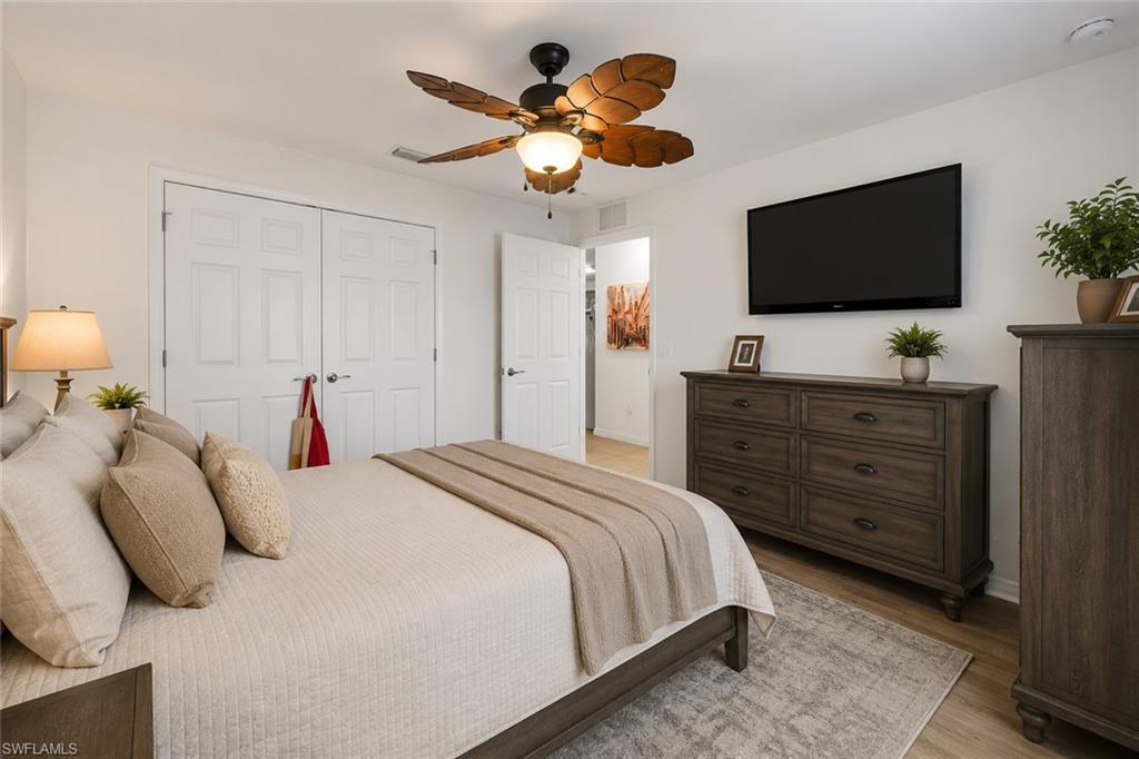 Perfect for Your Family with all assessments paid and a new roof 2023 saving on Homeowners Insurance with a transferable flood policy of $1,100 yearly. Welcome to this inviting 3 bedroom, 2 bathroom home located in a highly sought after Southwest Cape Coral neighborhood. This beautifully maintained home boasts a spacious split-floor plan, ideal for both entertaining and comfortable family living. As you enter, you'll be greeted by an abundance of natural light flowing through large windows and a welcoming open layout. The modern kitchen features stainless steel appliances, generous counter space, and a cozy breakfast nook, perfect for morning gatherings. The living area is perfect for relaxing with family and friends or hosting game nights. Retreat to the master suite complete with an en-suite bathroom, offering privacy and convenience. The additional two bedrooms provide ample space for guests, a home office, or playrooms, accommodating all your family’s needs. Step outside to your own private backyard, perfect for outdoor living with lots of room for a pool. Enjoy morning coffee on the screened in patio or host weekend barbecues in this peaceful setting. Located in the heart of Southwest Cape Coral, this home is close to shopping, dining, parks, and top-rated schools. Plus, with all assessments paid, you can enjoy the benefits of this vibrant home without any additional financial concerns! Don’t miss out on this wonderful opportunity to call this your home!