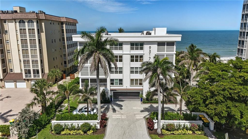 This 4th-floor end unit is located in the Sandcastle community on Vanderbilt Beach. It has about 2,200 square feet, comes furnished, and includes three bedrooms with attached bathrooms. The main living area connects to the kitchen, which has stainless steel appliances, granite countertops, and cabinets. The primary bedroom has water views, lanai access, and a bathroom with two sinks, a tub, and a separate shower. The screened lanai looks out over the Gulf of Mexico. You can walk straight to the beach from the building. Other features include a boat dock with Gulf access, a two-car garage, an in-unit laundry room, and a gated entrance. There’s also an outdoor grilling area and sundeck. The community pool is under renovation and isn’t expected to reopen until 2026. Nearby are Ritz-Carlton Naples, LaPlaya Beach Resort, and Mercato for dining, shopping, and entertainment. 30-day minimum lease required No pets allowed