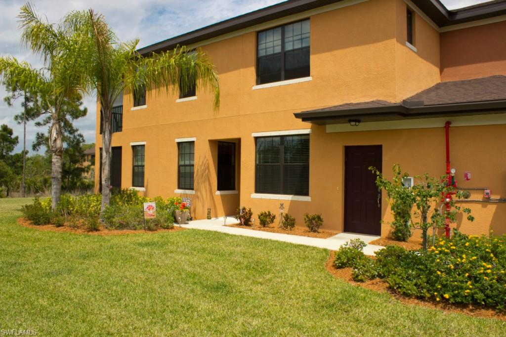 This lovely 2 bed, 2 bath, single den, and attached garage is located in the beautiful gated community of Terra Vista. Centrally located in Estero, this neighborhood is close to some of the best shopping and dining in SWFL. The first floor entrance of this home welcomes you with 18" tile and tons of natural light. The kitchen include upgrades like stainless steel appliances, mosaic tile back splash, and granite. Upgraded light fixtures throughout the home provide plenty of light in the evenings after you have watch the sunset over the view of the protected turtle preserve from your sun shaded lanai. The master bath is home to a spacious walk in shower and walk in closet. The attached garaged plenty of room and a finished floor. Come and see this 2012 built practically new condo today!