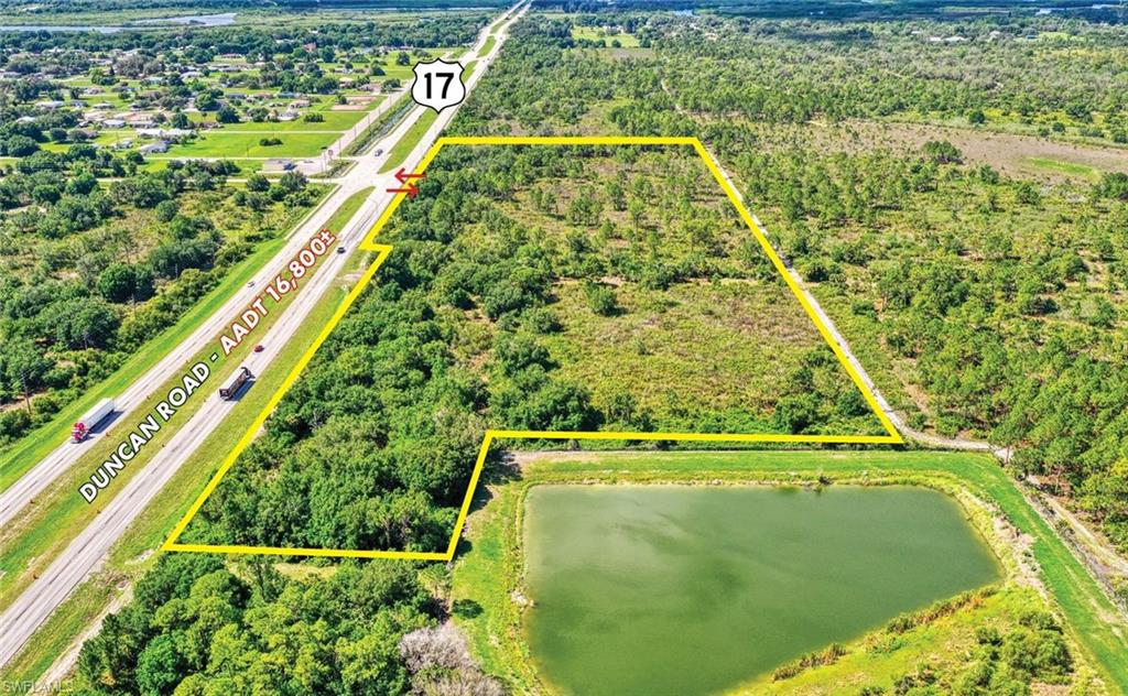 16.85± acres located within the Charlotte County Urban Service Boundary. Perfect for a small estate lot subdivision, large estate homesite or hobby farm.   Great location close to town.  A full median cut on Highway 17 allows easy access. Adjacent to Shell Creek Recreation Area, a 600-acre preserve owned/managed by SWFWMD which offers public walking/bike trails and fishing of Shell Creek/Hunter Creek. Located on Highway 17, just 5 miles from I-75 and close to downtown Punta Gorda and the Punta Gorda Airport. The 16.85 Acres is comprised of four parcels 2201/2301/2271 Duncan Road, Punta Gorda, FL 33982. Zoning: Residential Estate 1 - 16.83± Acres. Survey, environmental report and other studies available upon request.