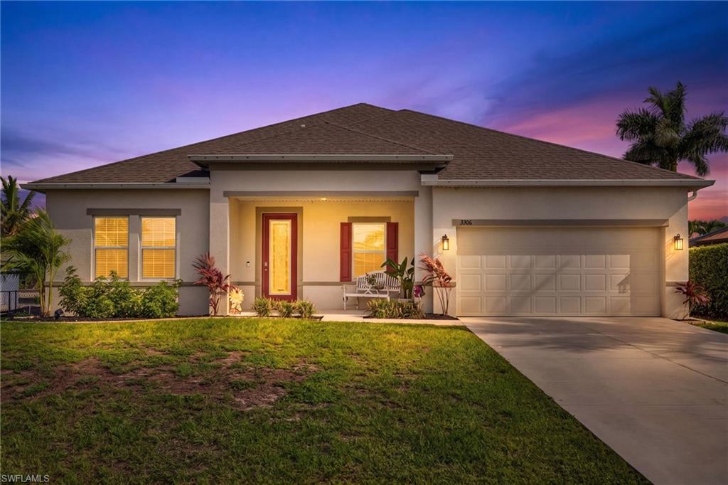You will fall in love with this meticulously maintained Maranda home, built in 2021, nestled into a quiet neighborhood surrounded by gulf access properties. This home features tile throughout, a well-equipped kitchen with ample cabinetry and counter space, opening to the living and dining area. You will not be disappointed with the spacious bedrooms, well-appointed primary suite, and a large flex space that will be perfect for your home office, playroom, or sitting area for entertaining. The upgraded garage has an attached 10x10 workshop which is a very rare find. Whether you are looking for a new vacation home for those cold winter months, relocating and wanting to be settled before school starts or just needing more space, this home is the perfect fit. Located off of Burnt Store Road in close proximity to the luxurious Seven Islands Project. Just one of the islands will include A Community Center, Restaurant on the Water with Outdoor Seating, Splash Pad with Shade Canopy, Kayak Launch, Outdoor Spaces and a Hip Food Truck Park. Call us for your personal tour of this beautiful home today!