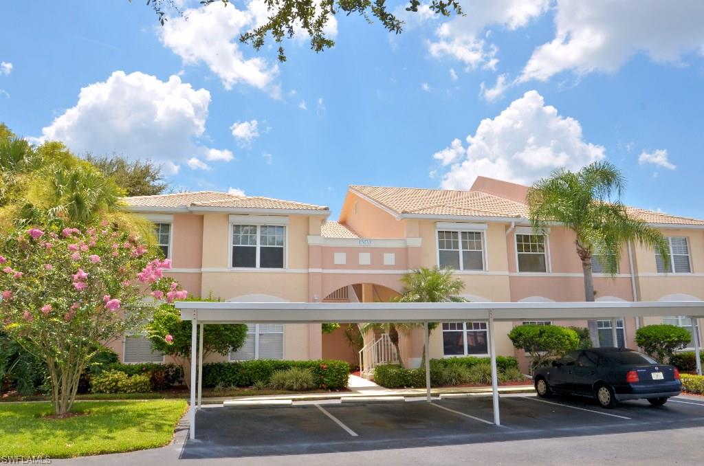 Finally, the 1st Floor Condo you have been waiting for! 2 bedrooms, 2 bathrooms and a dining room/den just off the kitchen in the Gated Bridgeway Neighborhood of Parker Lakes! Priced to SELL. It is one of the larger condos and has a great open floor plan. The Master Bedroom has a large walk-in closet. The screened lanai offers a view of beautiful trees and even has a storage closet. One Assigned carport space is located just outside with plenty of guest parking available nearby. Bridgeway has a no rent policy. Amenities include the Fantasy Island Clubhouse with Heated pool and spa, wading pool and Fitness center. Further down you will find the lap pool, multiple Tennis courts, Racquet ball & Basketball, a beautiful park with mature trees over a shaded Playground with BBQ & Picnic Pavilions. All lakes are catch and release and there is even a fishing pier. Parker Lakes is located just a short drive to Fort Myers beach or Sanibel Island or take a nice bike ride to Lakes Regional Park or walk to the public library. Just up the road you will find the Boston Red Sox at Jet Blue Park, the FL Everblades at Germain Arena or the FGCU Eagles. This community has something for everyone!