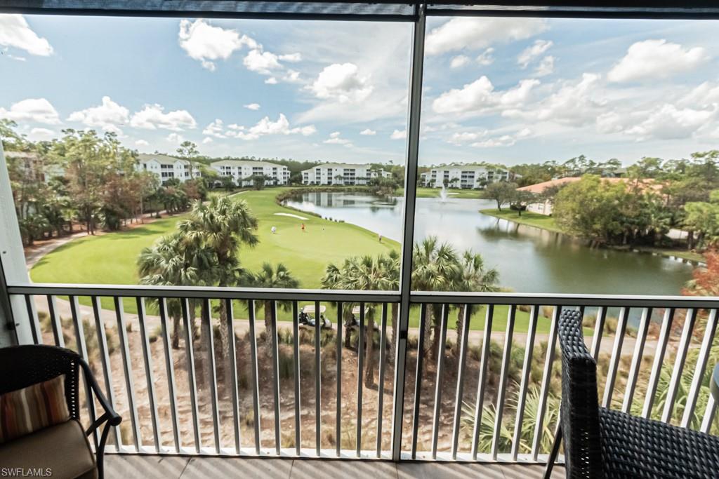 Exquisitely Appointed -Turnkey Furnished- Penthouse Condo offers 2 bedrooms / 2 full baths with Spectacular Lake, Golf Course and Sunset Views AND... GOLF IS INCLUDED. This Immaculate, Move-In Ready condo features a Large Granite Kitchen with Brand New Stainless Steal Appliances, New Long Lasting Berber Carpet throughout, Impact Resistant Windows, Plantation Shutters, New Light Fixtures and Furnishings, a Tiled and Screened Lanai with Sunshades and the Perfect View.  It also has a private extra large storage room, covered parking spot and plenty of guest parking! This condo has all the bells and whistles you need in the fabulous gated, bundled golf community of Forest Glen, which is a 700 acre lush and beautifully maintained resort community featuring an award winning Golf course, active clubhouse, Restaurants, exercise room, outdoor bar & grill, resort style pool, tennis courts, pickle ball, bocce courses, and nature trails. Bring your toothbrush and kick your feet up in this gorgeous, move-in ready, 4th floor condo!