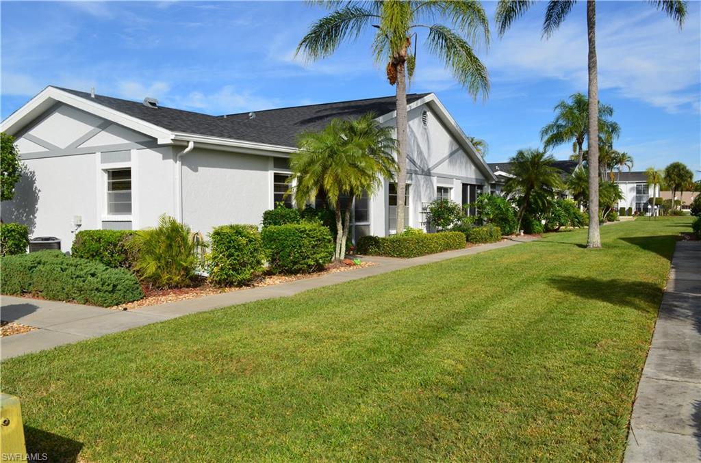 2BR 2 BA in the popular and active 55+ community of Myerlee Gardens. True split bedroom floor plan with pocket door between the vaulted living area and guest suite for complete privacy. Eat in kitchen with formal dining area attaches the master bedroom and dining area to an oversized screened in lanai. Also screened in entry foyer and a deeded covered parking spot. Walk to the Clubhouse with activity area, library, workout room, heated swimming pool and hot tub, BBQ and picnic area, tennis court and shuffle board. Plenty of planned activities or just relax at the pool. On the bus route....Great location close to the beach, shopping, entertainment, restaurants, medical facilities and Doctors offices. The Bass Rd/ Gladiolus public library is right down Gladiolus. Affordable golf and social memberships are available separately at The Myerlee Golf and Country Club.. NO PETS ALLOWED !!!