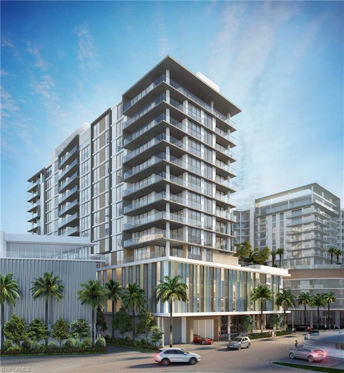 One or more photo(s) has been virtually staged, AI generated or rendered.  Now rising into the downtown Naples skyline, construction is underway with completion anticipated Fall 2026. AVRA is an exclusive boutique condominium offering just 56 luxury residences in the very heart of Naples. This premier location delivers a coveted walkable lifestyle—5th Avenue’s renowned dining and shopping, Bayfront, Naples Bay Resort, and white-sand beaches are all just minutes from your front door. Elevated living reaches new heights on the 15th floor amenity level, where an infinity-edge pool, social deck with bar and state-of-the-art fitness center and Yoga studio command sweeping views of Naples Bay, downtown, and the Gulf of America. Each residence features a private, glass-walled lanai—an ideal setting for unforgettable sunsets and seamless indoor-outdoor living. Designed for modern luxury, residences showcase open floor plans, floor-to-ceiling impact glass sliders and windows, and elegant tile flooring throughout. Every home includes a private outdoor BBQ grill, while chef-inspired kitchens are appointed with premium Italian cabinetry and a high-end appliance suite featuring Wolf® natural gas cooktop, oven, microwave, and Sub-Zero® refrigeration. This residence's highlights include a striking wine wall and integrated cocktail lounge, perfect for elevated entertaining. AVRA is part of Metropolitan Naples, a thoughtfully curated destination offering fine dining, boutique retail, and professional services. Residents enjoy a full-service lifestyle with full-time concierge, private shuttle service to downtown and the beach, an indoor resident lounge, catering kitchen, luxury guest suite with terrace, and a fully equipped business and conference center. Outdoor amenities complete the resort-style experience with two fire-table seating areas, golf putting green, outdoor spa, BBQ stations, and lush subtropical landscaping. AVRA represents a rare opportunity in Naples—boutique luxury, exceptional sleek modern design, and an unmatched location. Be part of something truly extraordinary. Photos are renderings and do not reflect the current state of construction.