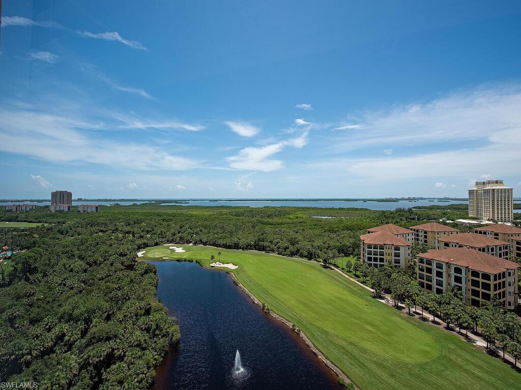 C3104 - Enjoy an open great room style floor plan and stunning 16th floor water & golf course views set against Southwest Florida's most beautiful natural scenery. 3 bedrooms, and THREE FULL BATHS, 1 car garage space, and 2nd level storage closet. Be inspired by gorgeous views from a wide and spacious tiled terrace. FULLY FURNISHED AND AUTOMATIC SHUTTERS. Stainless steel appliances, breakfast bar, and pantry. Master suite with terrace access and dual walk in closets. Master bath includes a spa tub, dual sink vanities, and separate shower. Navona offers a resort style heated pool and spa, cabana lounge, sun deck, social room, movie theater, two guest suites, & fitness center. Enjoy The Colony's unique resort lifestyle with abundant amenities including your private membership to The Bay Club, or take the shuttle to the private beach park. 2 canoe/kayak parks, sailing club and one of our area's biggest tennis programs. Convenient to shopping, entertainment, dining and the airport.
