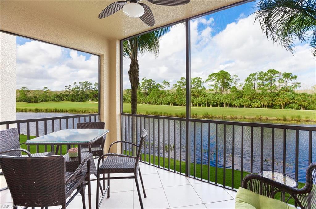 Aren't you ready to feel like..... YOU'RE LIVING ON VACATION EVERY DAY? This MAGNIFICENT "TURNKEY FURNISHED" "TASTEFULLY UPGRADED" with "CUSTOM GRANITE" in the Kitchen and "DESIGNER PAINTED THROUGHOUT" 2BR + DEN / 2BA Brookside Model Terrace awaits you and is ready for Immediate Occupancy... LOCATED WITHIN STEPS TO THE POOL. With a WESTERN EXPOSURE, Capture a Daily BREATH-TAKING SUNSET and a PANORAMIC VIEW OF THE LAKE, 14th Green and 15 Tee Box. From the moment you enter this Gated, Maintenance Free Community you're surrounded by the Extraordinary Lifestyle that combines 27 Holes of Championship Golf, 7 Lighted Har-Tru Tennis Courts, Pro Shop, State-of-the-Art Fitness Facility, Resort Style Pools, Tiki Bar, Spa, Massage Room, Billiards Room and a 27,000 sq.ft. 2-Story Clubhouse offering Casual and Fine Dining. Can it get any better? Yes! Heritage Bay is a "BUNDLED" Golf Course Community in Naples where your Golf Equity is INCLUDED with your purchase. Isn't it time your vacation doesn't end? The "WOW" factor is waiting for you to arrive