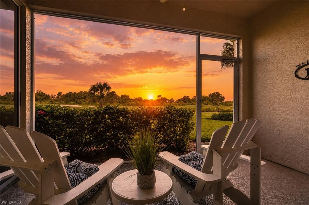 Life feels a little different when your backyard is a beautifully manicured golf course and every evening ends with a spectacular Southwest Florida sunset. Nestled within Highland Woods Golf & Country Club, this thoughtfully updated condo blends modern style, comfortable living, and the resort-inspired lifestyle that makes Bonita Springs such a sought-after destination.

From the moment you step inside, you'll appreciate the thoughtful updates throughout. The stunning kitchen is the heart of the home, featuring white shaker cabinetry, quartz countertops, stainless steel appliances, and a built-in wine fridge, perfect for entertaining friends or enjoying a quiet evening at home. Contemporary dark tile flooring flows throughout the residence, while the updated bathrooms showcase designer-inspired vanities, stylish lighting, and timeless subway tile showers.

The lanai is where this home truly shines. Overlooking the golf course, it's the perfect place to relax, watch the sunset paint the sky, and enjoy Florida's year-round outdoor living!

Living in Highland Woods means enjoying one of Bonita Springs' most desirable bundled golf communities. In addition, the resort-style pool and spa, outdoor Woods Cafe cabana bar, state-of-the-art fitness center, pickleball, tennis, bocce, multiple dining venues, and a vibrant social calendar filled with activities and events await its new owners.

Location is everything, and this home delivers! You're just minutes from Bonita Beach and Barefoot Beach, Coconut Point Mall, Mercato, fine dining, shopping, entertainment, and Southwest Florida International Airport. Everyday conveniences including grocery stores, banking, restaurants, and a seasonal farmers market are all just moments away.

Whether you're searching for a seasonal retreat, an investment property, or your full-time Florida home, this condo offers the lifestyle, amenities, and location that make Southwest Florida one of the most sought-after destinations in the country.