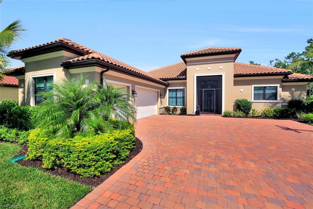 HAVE YOU SEEN MOCKINGBIRD CROSSING? This luxury open concept pool home has 3,121 sq. ft., 3 bedrooms+den, 3 baths, 3 car garage, & lake/preserve views. Over $200,000 in upgrades! Features include: huge family room & formal dining area with 10-12 ft tray ceilings & 12”x24” tile flooring; large kitchen with GE Profile stainless steel appliance, built-in double oven, cook-top with vented hood, tile backsplash, quartz counters, center island, & 42” cabinets; master suite & bath with 2 walk-in closets, separate shower & bath; Hunter Douglas window treatments; crown molding; fans & elegant light fixtures; custom cabinetry in bedroom closets, pantry & garage; laundry room with built-in cabinets & sink. Home also offers: large screened-in paver lanai; outdoor kitchen rough-in; custom 40’ lap pool with Aqua-Cal pool heater/blanket & salt filtration; 80 gal water heater; Culligan water purification system; security/surveillance system; paver walk/drive; tile roof; & custom landscaping. Mockingbird Crossing is a private gated community in North Naples featuring estate sized lots, private preserve/lake views! Located off Collier Blvd & Immokalee Rd, near shopping, restaurants & great schools.