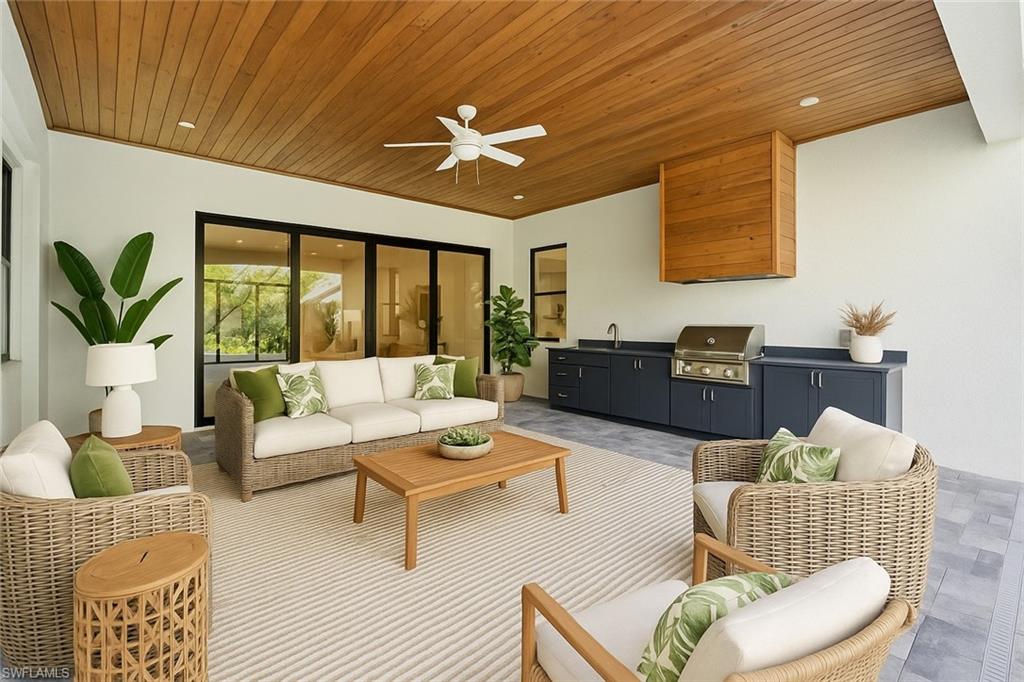 New construction home in the Bayshore Arts District, one of Naples' fastest-growing neighborhoods, just minutes from Downtown Naples, 5th Avenue South, Naples Bay, Celebration Park, and the Gulf beaches. This thoughtfully designed residence offers 4 bedrooms plus a den, 3 bathrooms, and over 3,000 square feet of modern living space. The open-concept floor plan seamlessly connects the kitchen, dining, and living areas, while large impact-resistant windows and sliding glass doors fill the home with natural light. A covered lanai extends the living space outdoors, creating the perfect setting for entertaining or relaxing year-round. Designed with flexibility in mind, the home features two private entrances, making it ideal for multigenerational living, guests, a private home office, or potential rental income. Additional highlights include impact windows and doors, quality craftsmanship, and contemporary finishes throughout. Located in the heart of the Bayshore Arts District, you'll enjoy easy access to Naples Bay, Celebration Park, Rebecca's Wine Bar, the Naples Botanical Garden, Downtown Naples, world-class dining, shopping, boating, and white sand beaches. This is a rare opportunity to own new construction in one of Naples' most exciting and rapidly evolving neighborhoods.