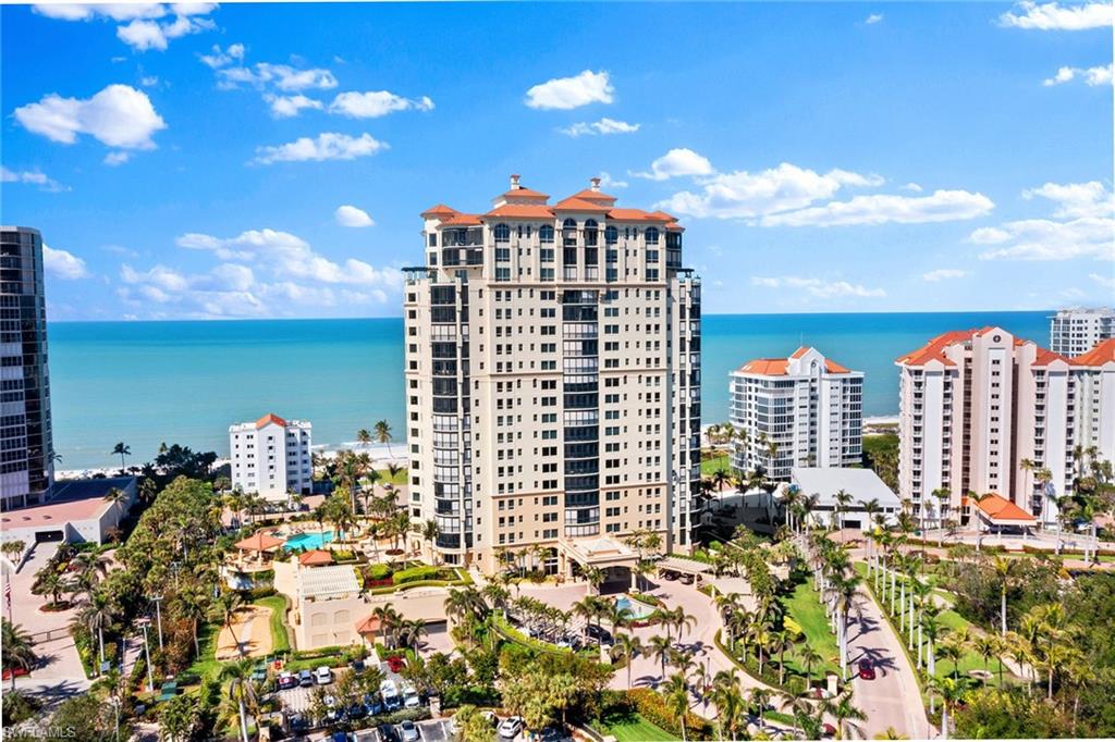 Presenting a sought-after southern-facing, eighth-floor condominium in the prestigious Seasons at Naples Cay building, offering breathtaking views of the Gulf and Venetian Bay. This spacious, light-filled residence features over 4,700 square feet of living space, including three oversized bedrooms plus a den, and two expansive screened balconies, ideal for capturing stunning sunrises and serene sunsets. Designed for elegance and comfort, the home boasts marble flooring throughout, a gourmet kitchen and two generous living areas, creating the ambiance of a private single-family home. Additional highlights include two parking spaces plus additional storage and exclusive access to Seasons world-class amenities, such as a state-of-the-art fitness center, resort-style pool and spa, billiards room and 24/7 staffed gate. Ideally just a short distance from Waterside Shops and Artis–Naples, this residence offers the ideal blend of luxury, convenience and breathtaking coastal living.