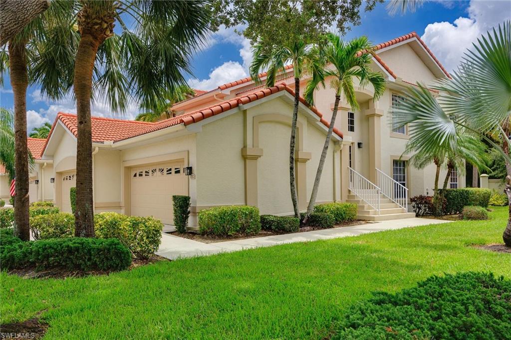 Wonderful opportunity to enjoy the Florida lifestyle just minutes from the area's beautiful beaches and conveniently located along the sought-after Summerlin/Gladiolus corridor. This turnkey furnished, second-floor end-unit coach home offers 2 bedrooms, a den, and a 2-car garage.

A private side entrance welcomes you into a dramatic two-story foyer, leading upstairs to an open and airy living space. The combined living and dining room features soaring vaulted ceilings and is filled with abundant southern exposure, creating a warm, light-filled atmosphere throughout.

The versatile den is currently configured as a third bedroom but can easily serve as a home office, fitness room, media space, or hobby room. The bright white kitchen offers ample cabinetry, a pantry, and a charming café-style breakfast area.

Designed with privacy in mind, the guest bedroom can be transformed into an en suite retreat by simply closing the pocket door. The spacious owner's suite features a generous walk-in closet, dual vanities, a separate shower, and a relaxing soaking tub. Thoughtful storage abounds with multiple linen closets, generous storage throughout, and an oversized laundry room with utility sink.  Plantation shutters throughout.

Step outside to the expansive screened lanai, perfectly positioned with southern exposure and spanning the length of the living room—an ideal setting for morning coffee or evening relaxation.  

The community has been meticulously maintained, with freshly painted buildings and new roofs completed in 2022. Residents of Avalon Bay enjoy an exceptional collection of amenities included in the HOA fees, including HD cable, high-speed internet, building insurance, a clubhouse, resort-style pool and spa, tennis courts, and beautifully landscaped grounds.

Known for its low-density design and friendly neighborhood atmosphere, Avalon Bay is ideally located near shopping, dining, HealthPark Medical Center, Golisano Children's Hospital, the public library, and Southwest Florida's renowned beaches. With no city taxes, no CDD fees, and no history of flooding or hurricane damage, this home offers an outstanding combination of value, peace of mind, comfort, and convenience.