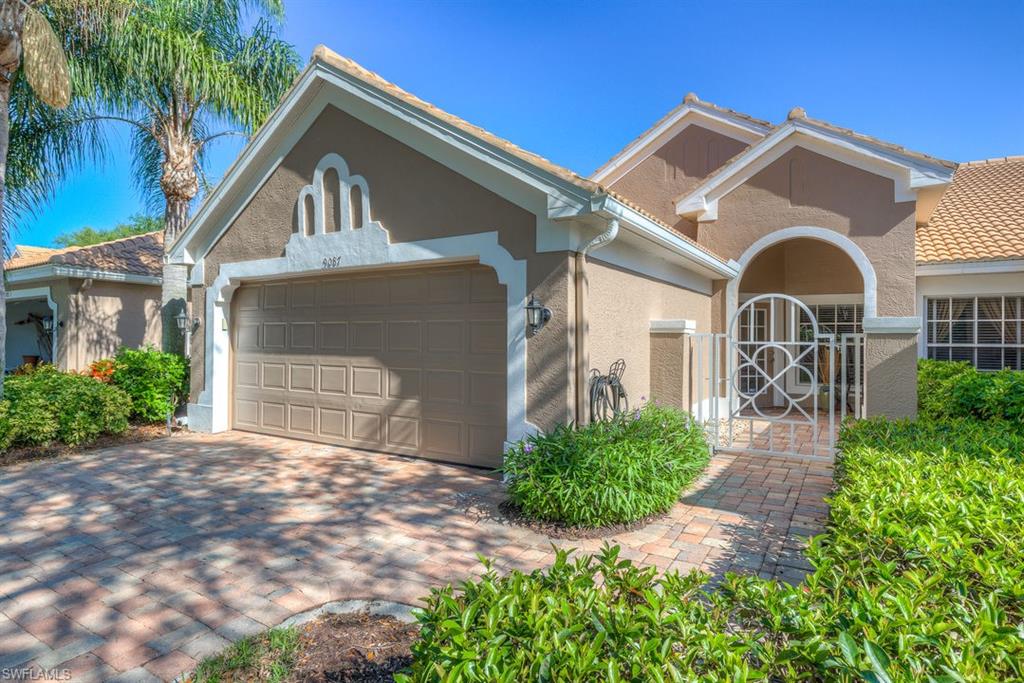 GOLFER'S DREAM! Spectacular golf course & lake views in this gorgeous 2 bedroom + den, 2 bath, & 2 car garage attached villa in the sought-after bundled golf community, Spring Run. This home boasts over 1500 square feet; its open concept floorplan perfect for entertaining. The kitchen offers BRAND NEW stainless steel oven and microwave, newer refrigerator, and plentiful cabinetry. The beautiful master ensuite features a walk-in closet and a FULLY REMODELED master bathroom with dual vanities and walk-in shower. Enjoy your very own SALTWATER POOL & SPA overlooking the golf course and lake! Spring Run is centrally located near five-star dining, shopping, entertainment, the airport and best of all our world-renowned SWFL beaches! Make an offer!!