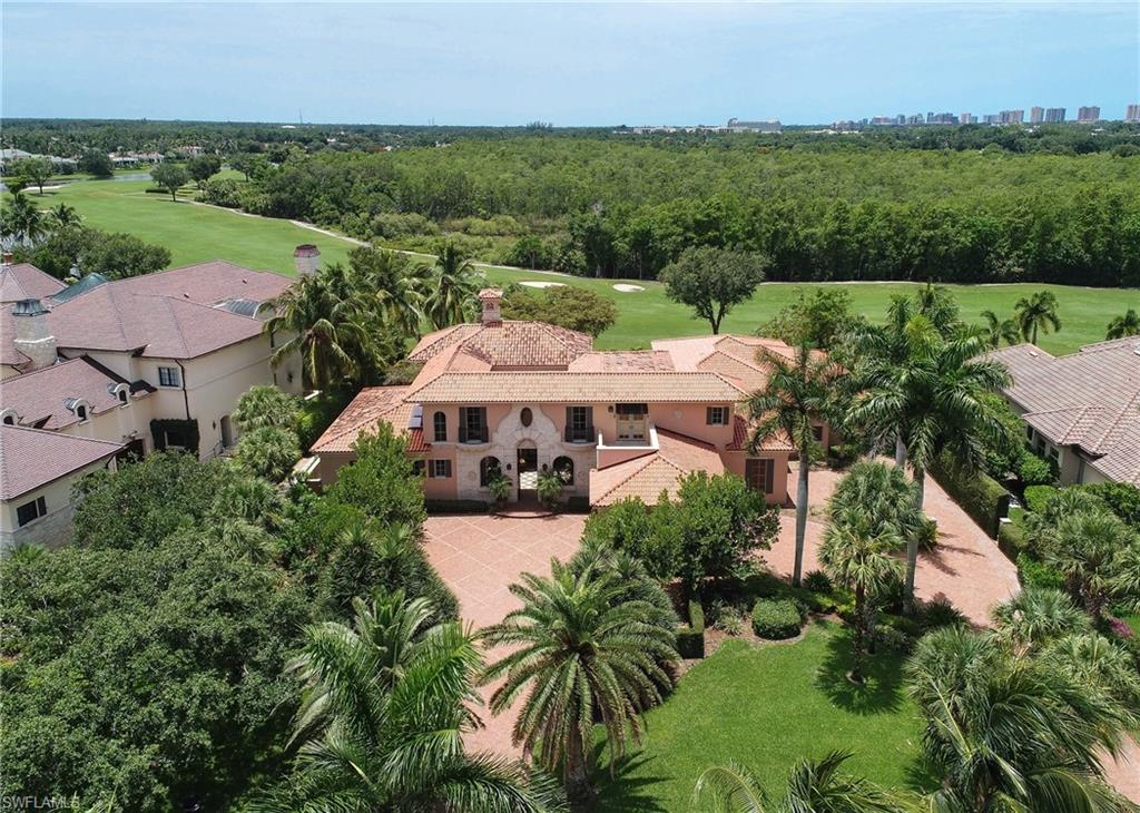Final price reduction.  Best buy in Estates at Bay Colony.  Stunning courtyard five bedroom plus den, five and a half bath home located in the Estates at Bay Colony.  This estate home offers fantastic views overlooking the ninth fairway.  Features include gourmet kitchen with butler's pantry, large island with prep sink, gas range, Wolf double ovens and custom wine room.  Arched groin and beamed ceilings throughout, travertine and hardwood flooring, media room, three car garage with separate golf cart garage.  The private ground floor master suite features sitting area and stunning wood flooring.  Spacious outdoor area offers swimming pool and spa with outdoor kitchen, perfect for entertaining!
