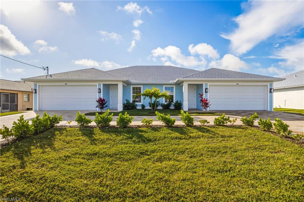 Experience SW Florida’s Waterfront Lifestyle with this Unique New Construction Gulf-Access Residence, showcasing Key West–Style Curb Appeal with a Custom Stucco Finish. Perfectly positioned at the end of a Wide Saltwater Canal, this property offers a Peaceful Waterway with Minimal Boat Traffic and a short Boat Ride to the Gulf of America without having to idle on the river, passing by Tarpon Point Marina & Cape Harbour just 3.5 Miles Away, known for Waterfront Dining, Marina Access, Shops, and Entertainment. This South Rear Facing Waterfront setting delivers Ideal Sun Exposure and an Exceptional Boating Lifestyle that defines Southwest Florida living. Designed and built by a Highly Reputable Custom Builder with over 35+ Years of Experience in Custom Homes and Gulf-Access Multi-Residence Properties, this is not a production build. Thoughtfully designed for today’s evolving lifestyles, this flexible Two-Residence Layout is ideal for Multi-Generational Living, Extended Family, Long-Term Guests, Remote Work Flexibility, or creating additional living independence while staying connected. Each Residence features an Open-Concept Living and Dining Area with Vaulted Ceilings, Quality Real-Wood Kitchen Cabinetry, Upgraded Granite Countertops, Pantry, Whirlpool Stainless Steel Appliance Package, and 24x24 Porcelain Tile Flooring Throughout — No Carpet. A Front-Facing Office/Den in each Residence offers Abundant Natural Light and Flexible Living Space. Primary Suites showcase Tray Ceilings, Walk-In Closets, and Ensuite Bathrooms with Tiled Walk-In Showers accented by Elegant Listello Tile. Additional Highlights include Triple-Glazed Hurricane-Impact Windows and Doors, 4-Inch Baseboards, Upgraded Lighting, Ceiling Fans in All Rooms, Professionally Landscaped Grounds with Auto Irrigation, High-Efficiency HVAC Systems, Insulated Impact-Rated 2-Car Garage Doors, and Under-Truss Screened Lanais opening to an Extended Paver Patio overlooking the Water. This property includes a Builder Warranty and is conveniently located near Luxury Dining, Shopping, Grocery Stores, Medical Facilities, and the Exciting Commercial Growth along the Cape Coral Parkway Corridor. Seller Financing Available with Below-Market Rates. A rare opportunity to own a Custom-Built Waterfront Property designed for the way families live today while embracing the Florida lifestyle.
