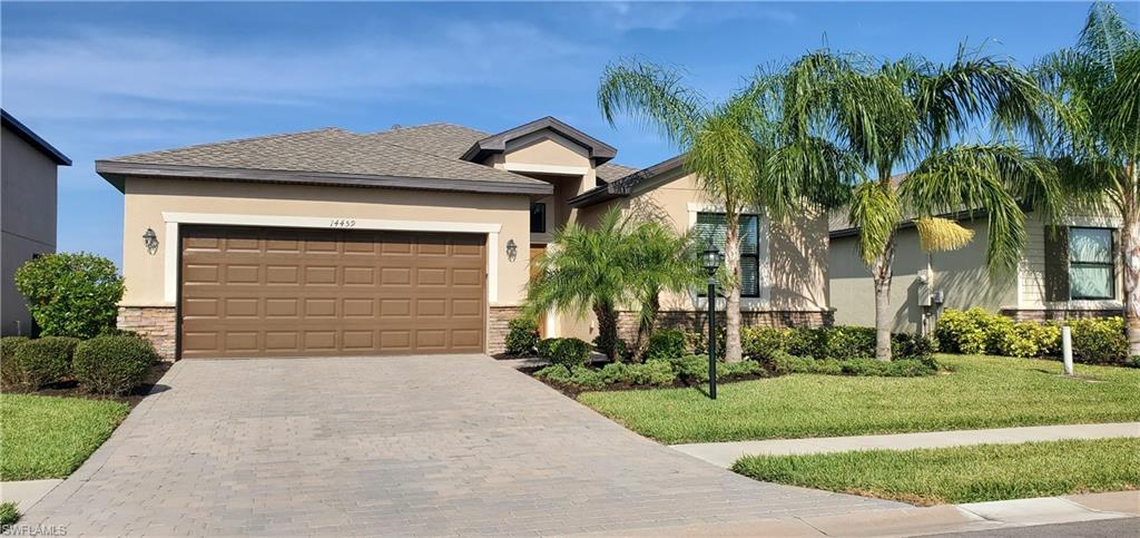 You will fall in love with this Trevi model that offers 2,032 square feet of versatile living space featuring 4 bedrooms in a desirable split plan with 3 full baths.  The Owner's suite offers a private retreat with two walk-in closets and bathroom with dual sinks and large spa shower.  The spacious kitchen is open to both family and dining rooms, delivering the ideal for layout for socializing and entertaining.   Enjoy the laid back Florida lifestyle with a heated pool and screened lanai. Enjoy breath taking views of the lake. Portico amenities include a beautiful Olympic style heated pool, gym, yoga room, tennis courts, pickleball and basketball all included for a low HOA fee.