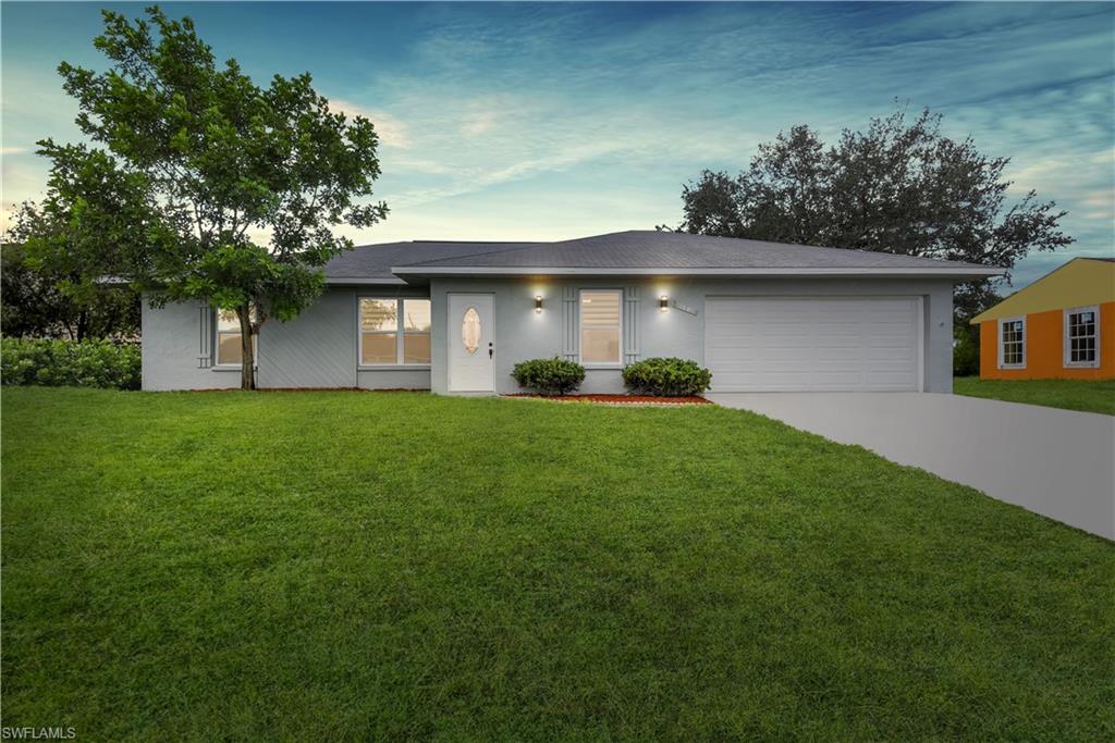 COMPLETELY RENOVATED WATERFRONT HOME! Luxury features throughout- gorgeous tile flooring in main living area & on lanai, new windows throughout, high-end shades throughout, contemporary light fixtures & fans, custom under countertop lighting in kitchen, beautiful laminate flooring in bedrooms, and freshly painted w/ premium paint inside & out. Wonderful open layout w/ great room design that is so large it can be divided into a formal sitting area & tv area, dining room, breakfast nook, galley style kitchen (w/ stainless steel appliances, stone backsplash, & quartz countertops), laundry facility w/ sink & water system in garage, split bedroom floor plan, cathedral ceiling, spacious master suite w/ 5'x4' walk-in closet, long screened lanai, grill area w/ concrete floor, and large backyard w/ enough room for a pool. Situated in a highly desired non-gated neighborhood that has easy access to I-75, only 20 minutes to the amazing shopping & dining at MERCATO, just 9 miles from the world famous 5th Ave Naples, and in a short 25 minute drive you could be enjoying the blue water & white sand that line the Gulf of Mexico!