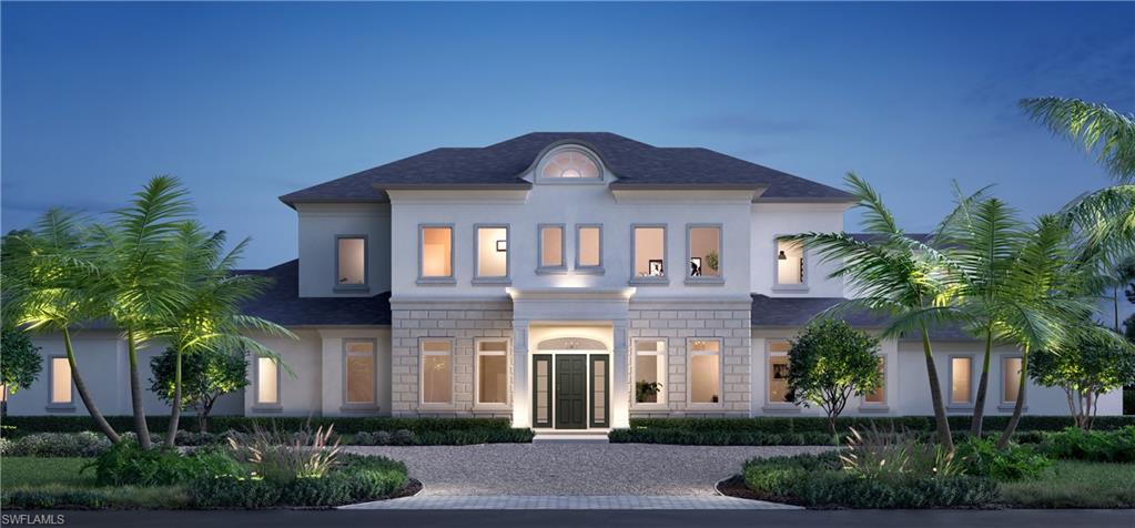 This Pine Ridge Estates home reflects an exquisitely timeless classic design while incorporating an open floor plan reflecting today's lifestyle preferences. Situated on a spacious 1.72-acre corner lot, the design focuses on quality craftsmanship with an array of natural stone and wood elements. Constructed using energy-efficient materials, impact glass, whole house generator and smart home automation for the discerning buyer. Numerous windows cascade natural light into the large open spaces. The grand lounge features soaring 26' ceilings and enhanced by a linear fireplace with loft above. Desirable main floor Master Suite. Dual staircases plus an elevator ascend to the second level with 3-bedrooms, media room and loft with terraces overlooking the pool. The customized kitchen features Subzero appliances, wine cellar, butler’s pantry and a Quartzite center island. The interior transitions seamlessly to the casual, outdoor living areas. Room for entertaining large events in a tropical setting with a full outdoor kitchen, automated screens, resort-style pool & spa, dramatic fire features and cabana. Five bay garages for the auto enthusiast. Near beaches, Merecato and Waterside Shops.