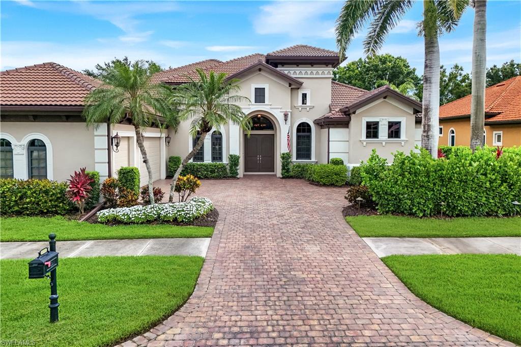 Stunning spacious home with panoramic golf and Lake views. This lovely estate interior features include an updated kitchen with top of the line WOLF appliances ,quartz counters, tile and wood flooring. Exterior features a large 3 car garage and an oversized screened lanai with large pool and spa. Lely Resort amenities include restaurants, golf , fitness center, spa, tennis and pickle ball. Located close to Naples 5th Avenue upscale dining and shops,  Baker Park and gulf beaches. This is the ultimate Florida Resort lifestyle.