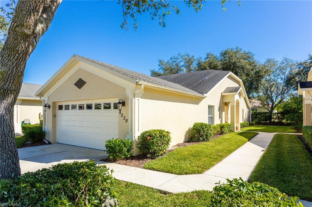 Prime Location!! Welcome to Ibis Cove, one of Naples most desired communities in North Naples.  This wonderful Villa attached has been recently painted inside,features nearly 1,500 Sq. Ft of living space, 3 Bedroom,  2 Full  Bathrooms, and 2 car garage. Open floor plan, vaulted ceilings,  spacious Eat in Kitchen, Reverse Osmosis System, newer stainless steel appliances, new light fixtures, newer washer and dryer, Trane A/C (2013), water heater (2015),  excellent natural light, decorated in neutral colors. Spacious Master Bedroom. Master Bath has dual sinks, large walk-in-shower and 2 walk-in closets, Security and comfort features Ring doorbell, Ecobee Smart Thermostat, Tile and brand new carpet in  all  living areas, screened extended lanai. With peaceful views of  landscaped, rated A schools. Ibis Cove is a friendly community with low HOA fees! Recently updated clubhouse with billiard room, library, fitness center, resort style pool and spa, playground and two tennis courts. Several lakes with fountains. Single Family Fee Simple Ownership! Just around the corner of Collier Blvd. retail shopping, banks and restaurants, hospital. Easy access to I-75 and only six miles to the Beach!