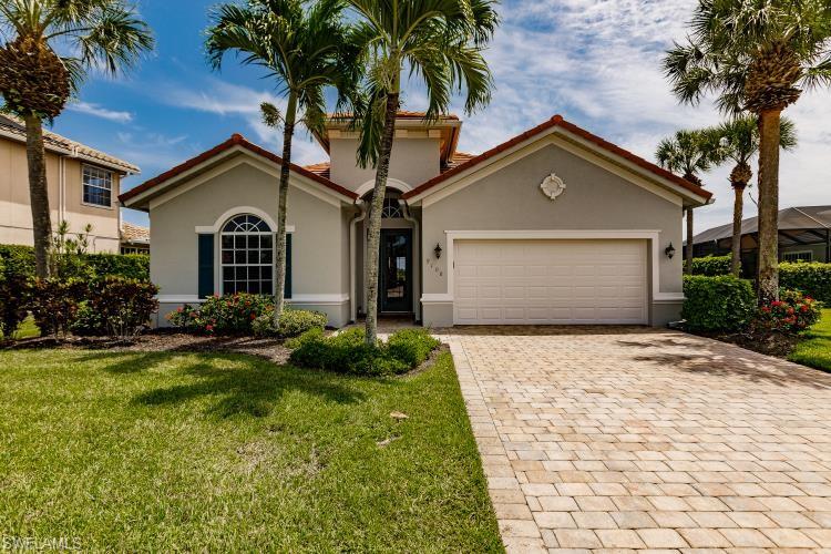 Single family 4 bedroom, 2 bath lakefront home for sale in The Quarry!  Freshly painted exterior August 20, 2021. House is set directly in the center of the long lake view with room for a pool/spa.  New tile roof 2019, new tile flooring in bedrooms, foyer, living & dining room.  Offered turnkey!  This home is in an excellent location within The Quarry community, 1/4 mile from the beach club and Golf Lodge with easy access to the owner's back gate and front gate of the community.  The Quarry is an upscale resort style championship (golf, tennis, boating) community in North Naples with spectacular resort style amenities & 18 hole championship golf course.. Onsite lakefront Beach Club, 1/2 mile white sandy beach w/cabanas, canoeing/kayaking, water skiing, boating, fire pit, tennis courts, bocce ball, pickleball, QBar (Tiki bar) on Stone Lake, indoor lakefront clubhouse with dining room and bar, large lagoon style pool & spa with food/beverage service, olympic sized lap pool & spa, state of the art fitness center and movement studio, locker rooms, card room. The Quarry is one of the most beautiful communities in North Naples, full of  nature, water & preserves.