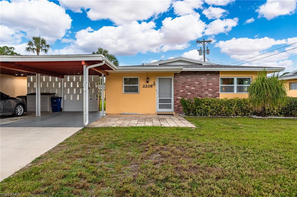 New price reduction for this almost fully updated condominium! Here is your chance to own your piece of sunshine in Lehigh Acres, FL. Are you in the market for an affordable and move-in ready condominium in a 55+ community? Well you are in luck! This one floor condo is located in the lovely Camille Gardens community and it is waiting for its new owner. The condo floor plan features 2 bedrooms, 1 full bathroom, a utility room, a back patio, a carport, and it is on central water and sewer. The current owner has completed the following updates to his home; a new AC system in 2021, new impact resistant front door in 2018, a new impact resistant utility door in 2018, new electrical panel and grounding system in 2017, a new roof in 2017, new impact windows in 2015,  a sunsetter retractable awning in 2019, a tankless gas water heater in 2020, new plumbing in 2020, new tile flooring in 2015, and an updated bathroom in 2020. Camille Gardens is conveniently located off E 6th St. and Joel Blvd within walking distance to public transportation and shopping. If you enjoy golfing, the public Lehigh Resort Club Golf Course is located within a five minute drive from this condominium. Call today for this affordable and move-in ready condominium.