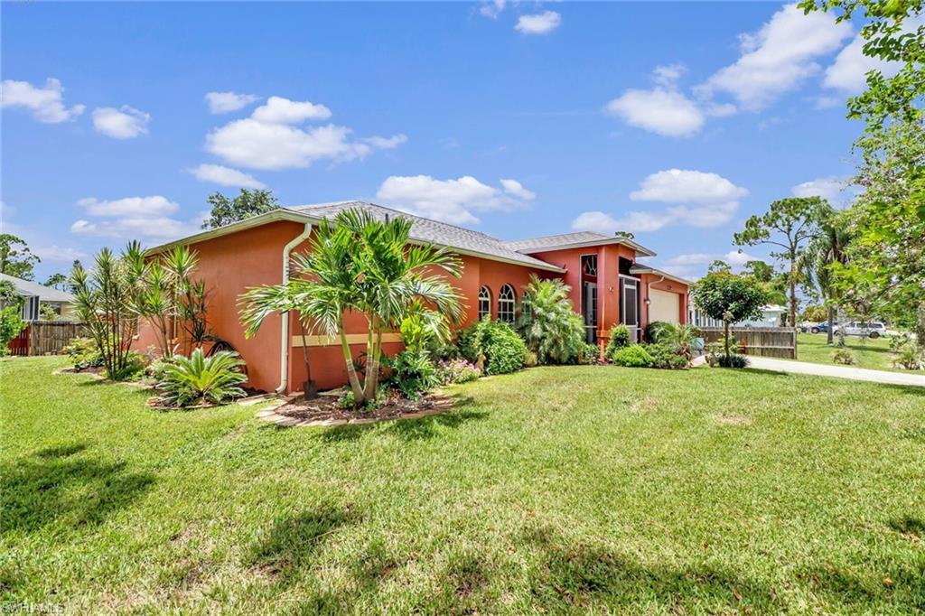 Gorgeously remodeled home located in San Carlos Park. New roof in 2017, New A/C in 2016, remodel consists of Quartz counters and wood cabinets in Kitchen and Bathrooms. Plank tile throughout the entire home, even in all the bedrooms. A brand new tub with white subway tile in the guest bath. The amazing home boasts lots of space for being only 1,584 sq feet. Large family room area when you walk in the front entry. Large dining area off Kitchen. Split bedroom floor plan offers Master suite on one side and guest beds and bath on the opposite side. Large laundry room at entry from garage. Let's not overlook the extended screened covered lanai area. Oh, and the oversized corner lot (16,903 sq feet) of beautiful trees and plants. Located minutes from FGCU, tons of shopping and entertainment, the SWFL International Airport, and all the amazing beaches SWFL has to offer! Schedule your showing Today and make this your new home!