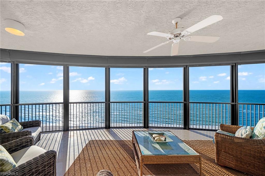 Rarely available and sought after, this meticulously maintained three-bedroom, three-bath 14th-floor end unit features floor-to-ceiling glass doors opening to an expansive lanai with unobstructed views of Gulf waters and iconic sunsets. The great room seamlessly integrates living and dining spaces. The chef's kitchen features white cabinetry, granite countertops and stainless steel appliances, all bathed in natural light from wraparound windows. An adjacent wet bar provides temperature-controlled wine storage. The owner’s suite offers a sanctuary of relaxation with a spa-inspired primary bath and an oversized walk-in closet. Further enhancing the space are two en-suite guest rooms, with option to transform one into a custom office, and a second lanai. The Remington's amenities are comparable to a fine resort. The recently renovated lobby and social rooms exude modern elegance, while a state-of-the-art fitness center, resort-style pool, outdoor dining space and fire pit cater to every facet of leisure and wellness. The Remington's location is unrivaled as residents enjoy direct access to the Bay Colony Beach Club and Ritz-Carlton.