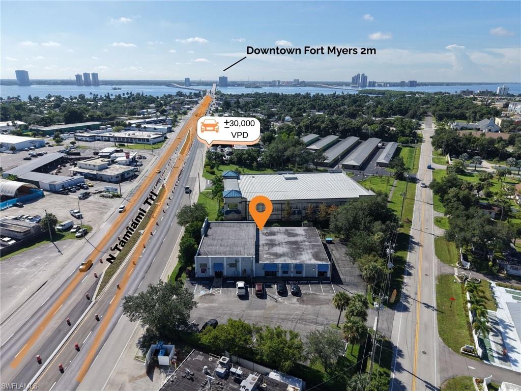 SELLER FINANCING 50% down, 3 yr balloon @9% 
Located on a busy stretch of Tamiami Trail, this 8,126 sq. ft. commercial building sits on 0.83 acres of highly visible frontage, offering flexible C2 zoning for office, medical office, or retail use. Close proximity to 3 new construction apartment buildings, such as the Alary (272 units), Horizon Tamiami (468 units), Hancock Bridge Square (320 units) etc...
Key Highlights: Building Size (gross building area): 8,126 sq. ft (Lee County Property Appraiser)
Land Size: 0.83 acres, fenced lot, signage.
Zoning: C2 – allows for office, medical, or retail uses, approx 24 parking spaces
Location: Direct frontage on N Tamiami Trail with high daily traffic counts 30K+, 2 miles to downtown Fort Myers and I-75
Surrounding Growth: Significant new multifamily construction in the immediate area, boosting demand for retail, medical, and professional services
Investment Opportunity: existing leases are approaching expiration, creating an opportunity to increase rents to market levels or for an end user to occupy all or part of the building. This makes it ideal for an investor looking for value-add upside or an owner seeking a flagship location.
Potential Uses:Professional Office Suites, Medical/Dental/Clinic, Retail or Showroom, Mixed Office & Retail
Value-add: below market rents on short term leases, upcoming expiry.
Typical uses allowed in C-2 zoning include:
Retail sales & shopping centers (general merchandise, specialty stores, big box retail).
Professional & medical offices (banks, real estate, insurance, legal, medical and dental clinics).
Personal services (salons, fitness centers, dry cleaners).
Hospitality (restaurants, cafes, bars, hotels, motels).
Entertainment (indoor recreation, event venues).
Automotive services (car sales, car washes etc).
Information deemed reliable, though not guaranteed — prospective parties encouraged to verify.